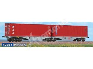 ACME 40357 H0 1:87 Gelenk-Containertragwagen Typ Sggrss 80’ der ERMEWA mit Containern