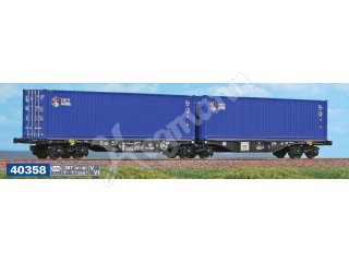 ACME 40358 H0 1:87 Gelenk-Containertragwagen der PKP Typ Sggrss 80’ mit chinesischen Containern