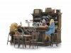 ARTITEC 387692 Cafe Interieur mit 3 Figuren Maßstab H0