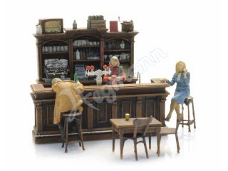 ARTITEC 387692 Cafe Interieur mit 3 Figuren Maßstab H0