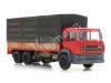 ARTITEC 48705305 ready 1:87 DAF Kipp-Fahrerhaus Kab C, Tandemachse Pritschen-LKW mit Plane, rot