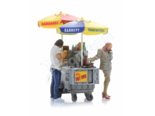 Hot Dog-Wagen + 2 Figuren