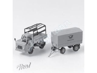 AUHAGEN 40501 H0 1:87 Multicar M22 mit Anhänger Post Fernmeldetechnik