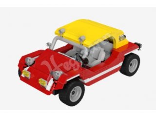 Roter Buggy mit gelbem Dach m