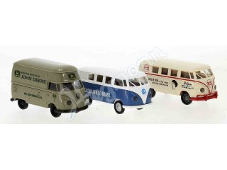 BREKINA 90494 H0 1:87 Set mit 3 VW-Bulli-Modellen,