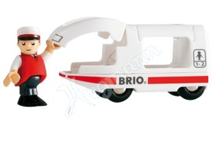 BRIO Bahn Zubehör zum Thema Reisen. Lok mit beweglicher Figur. Wag