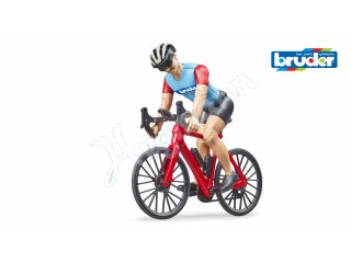 BRUDER 63110 bworld Rennrad mit Radfahrer