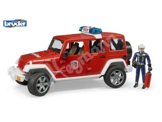 BRUDER 02528 Jeep Wrangler Rubicon Unlimited Feuerwehreinsatzfahrzeug und Feuerwehrmann