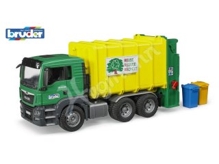 BRUDER 03764 MAN TGS Müll-LKW Hecklader (grün/gelb)