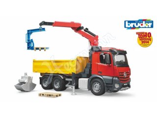 BRUDER 03651 MB Arocs Baustellen LKW mit Kran und Zubehör