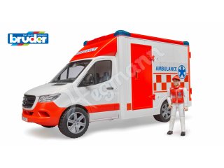BRUDER 02676 MB Sprinter Ambulanz mit Fahrer und Light + Sound Modul