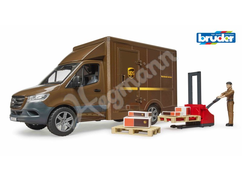 MB Sprinter UPS mit Fahrer un BRUDER 02678 MB Sprinter UPS mit