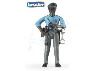 BRUDER 60051 Polizist mit dunklem Hauttyp und Zubehör