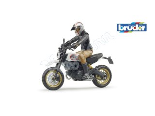BRUDER 63051 Scrambler Ducati Desert Sled mit Fahrer