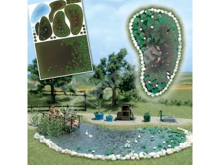 Set zur Gestaltung von realistischen Garten- und Landschaftsteiche