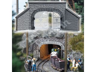 Eingang eines Bergwerkstollens für 2-gleisige Grubenbahnen. Bausat