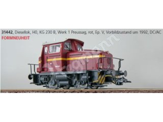 ESU 31442 Diesellok, KG230, Preussag, rot, Ep V, Sound+Rauch, el. Kupplung, DC/AC