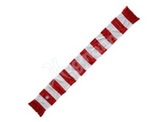 FCB Schal red/white, feiner Strickschal mit Blockmuster