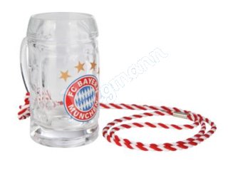 FCB Miniatur-Bierkrug als Schnapsglas mit Emblem und Kordel