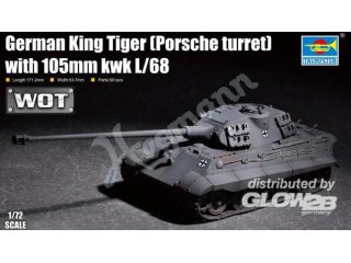 Trumpeter 07161 German King Tiger(Porsche turret)w.105mm kWh L/68