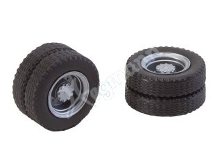 FALLER 163101 2 Kompletträder (Zwillingsbereifung) Reifen und LKW