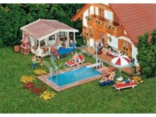 FALLER 180542 Swimming-Pool und Gartenhaus