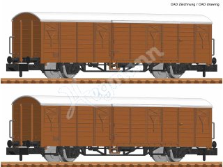 FLEISCHMANN 826213 Spur N 1:160 2-tlg. Set: Gedeckte Güterwagen