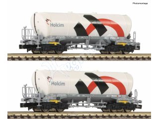 FLEISCHMANN 848901 Spur N 1:160 2-tlg. Set: Silowagen, Holcim/Wascosa