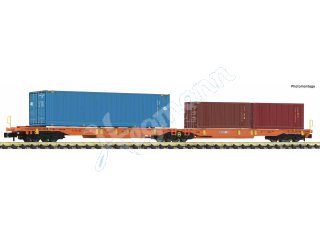 FLEISCHMANN 825013 Spur N 1:160 Doppeltaschen-Gelenkwagen T2000 + Container