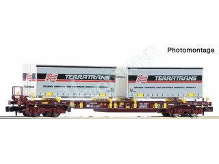 FLEISCHMANN 825056 Spur N 1:160 Taschenwagen T3 + Terratrans Wechselpritschen