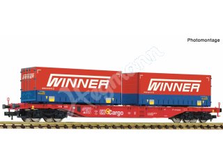 FLEISCHMANN 825037 Spur N 1:160 Containertragwagen + Winner Display 825030 #7