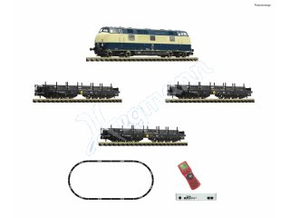 FLEISCHMANN 931902 Spur N z21 start Digitalset: Diesellokomotive BR 221 mit Güterzug