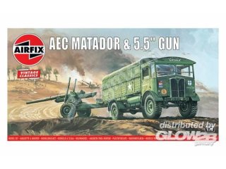 Airfix A01314V AEC Matador & 5.5inch Gun,Vintage Classics