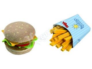 HABA 1475 Hamburger & Pommes, Inhalt: 1 Sesambrötchen, 2 Frikadell