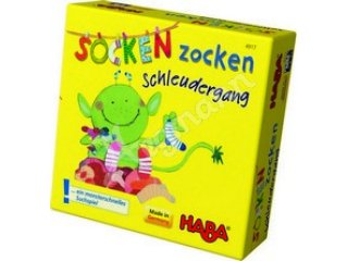 HABA 4917 Socken Zocken – Schleudergang, Inhalt: 33 Sockenkörbe, 9