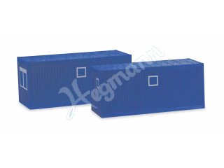 HERPA 053600-003 H0 1:87 2 Baucontainer, blau
