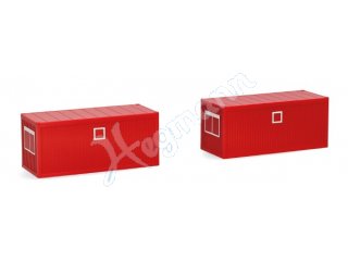 2x 20ft Baucontainer, rot