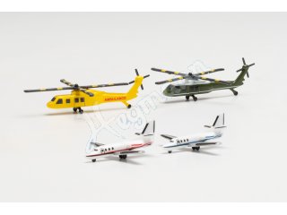 HERPA 535939 1:500 Helicopter and Bizjet set