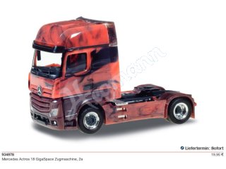 Herpa 934978 H0 1:87 Mercedes-Benz Actros 18 GigaSpace Zugmaschine, 2a - MARMOR-Edition