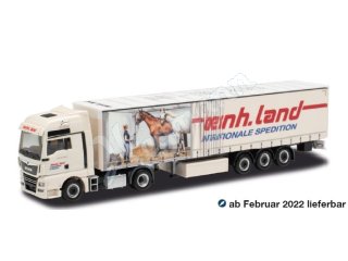 herpa 947770 H0 1:87 MAN TGX XXL Gardinenplanen-Sattelzug „Spedition Land“