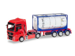 herpa 1:87 H0 MAN TGX XXL Euro 6 mit 20 ft Tankcontainer 