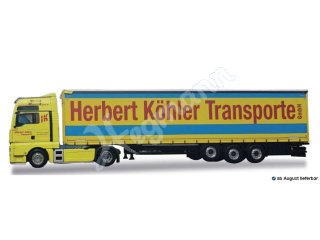 herpa 938327 H0 1:87 MAN TGX XXL Gardinenplanen-Sattelzug 