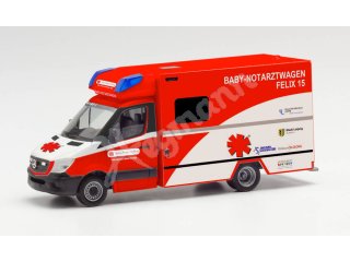 HERPA 095983 H0 1:87 MB Sprinter`13 RTW, Baby Leip