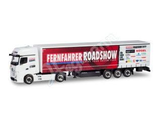 herpa 937078 H0 1:87 Mercedes-Benz Actros Gigaspace Planen-SZ FERNFAHRER ROADSHOW