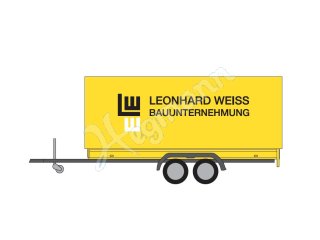 herpa 933612 H0 1:87 PKW-Planenanhänger 2-achs „Leonhard Weiss“