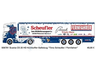 herpa 936781 H0 1:87 Scania CS ND Kühlkoffer-SZ Scheuffler FERNFAHRER