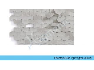 Juweela Pflastersteine Typ W - dunkelgrau , 2.000 Stk., Material: