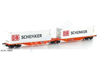 MEHANO 58957 Containerwagen Sggmrs 90 – Wascosa mit 2x DB Schenker Containern