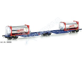 MEHANO 58956 Containerwagen Sggmrs 90 – ERR mit 2x MINOR Tankcontainern