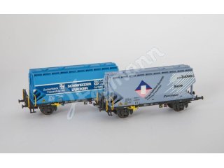 MDS-Modell / Aare Valley Models 1655-100 N-Privat-Getreidewagen 2er-Set, Tgpps, blau, 